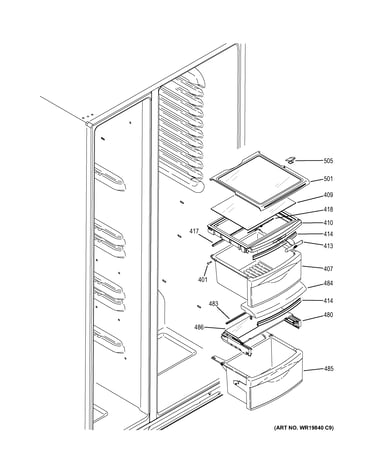 Fresh food shelves