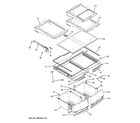 GE PNS20KSHAFSS fresh food shelves diagram