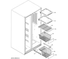 GE PSS28KSHBCSS freezer shelves diagram