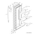 GE PSS26LGSCBB fresh food door diagram