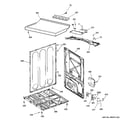 GE GTDP200EF3WS cabinet & top panel diagram