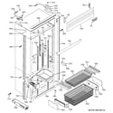GE ZIPP360NZA freezer section, trim & components diagram