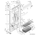 GE ZIPP360NZA freezer section, trim & components diagram