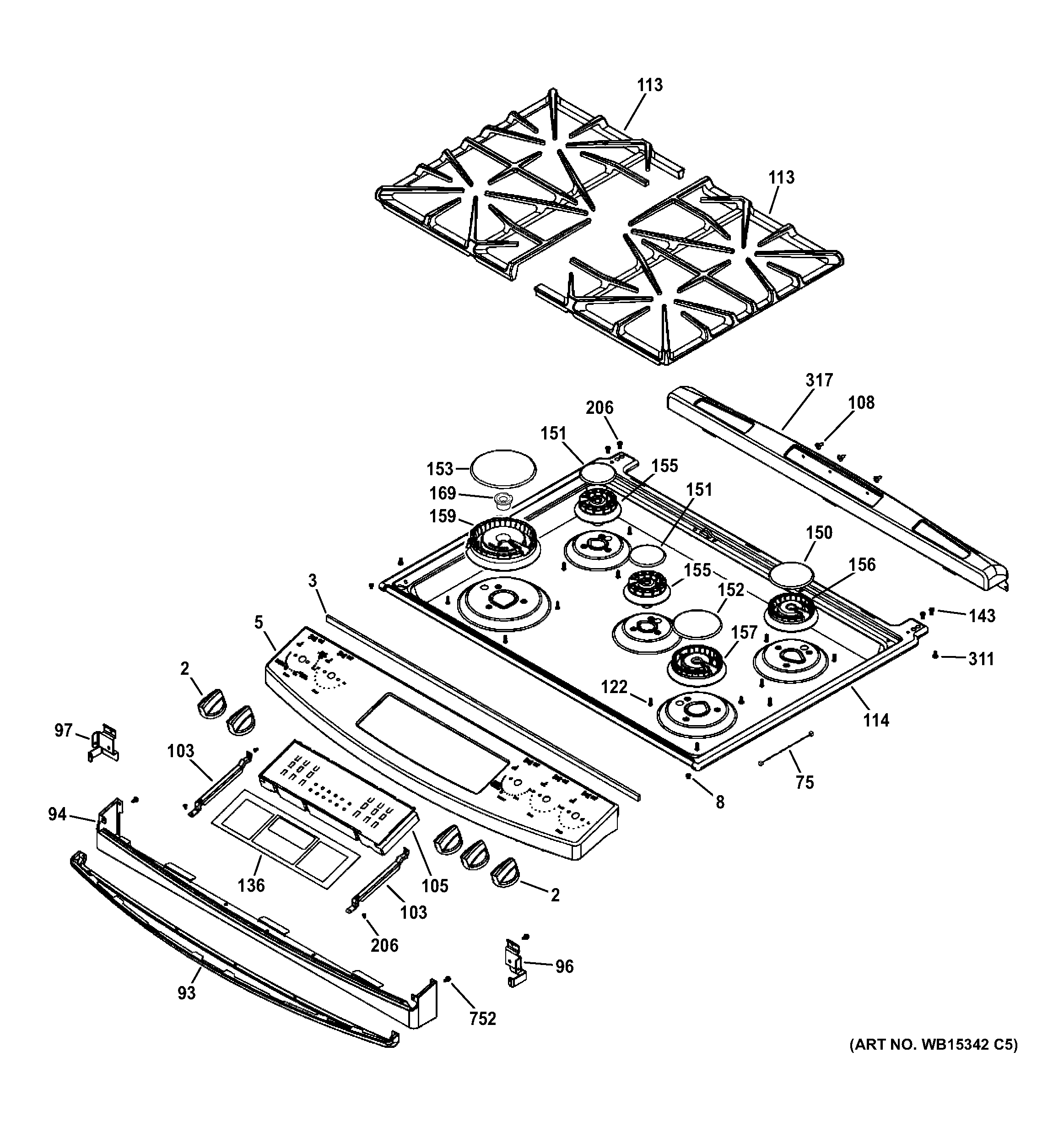 Control panel & cooktop
