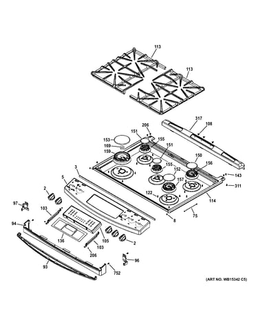 Control panel & cooktop
