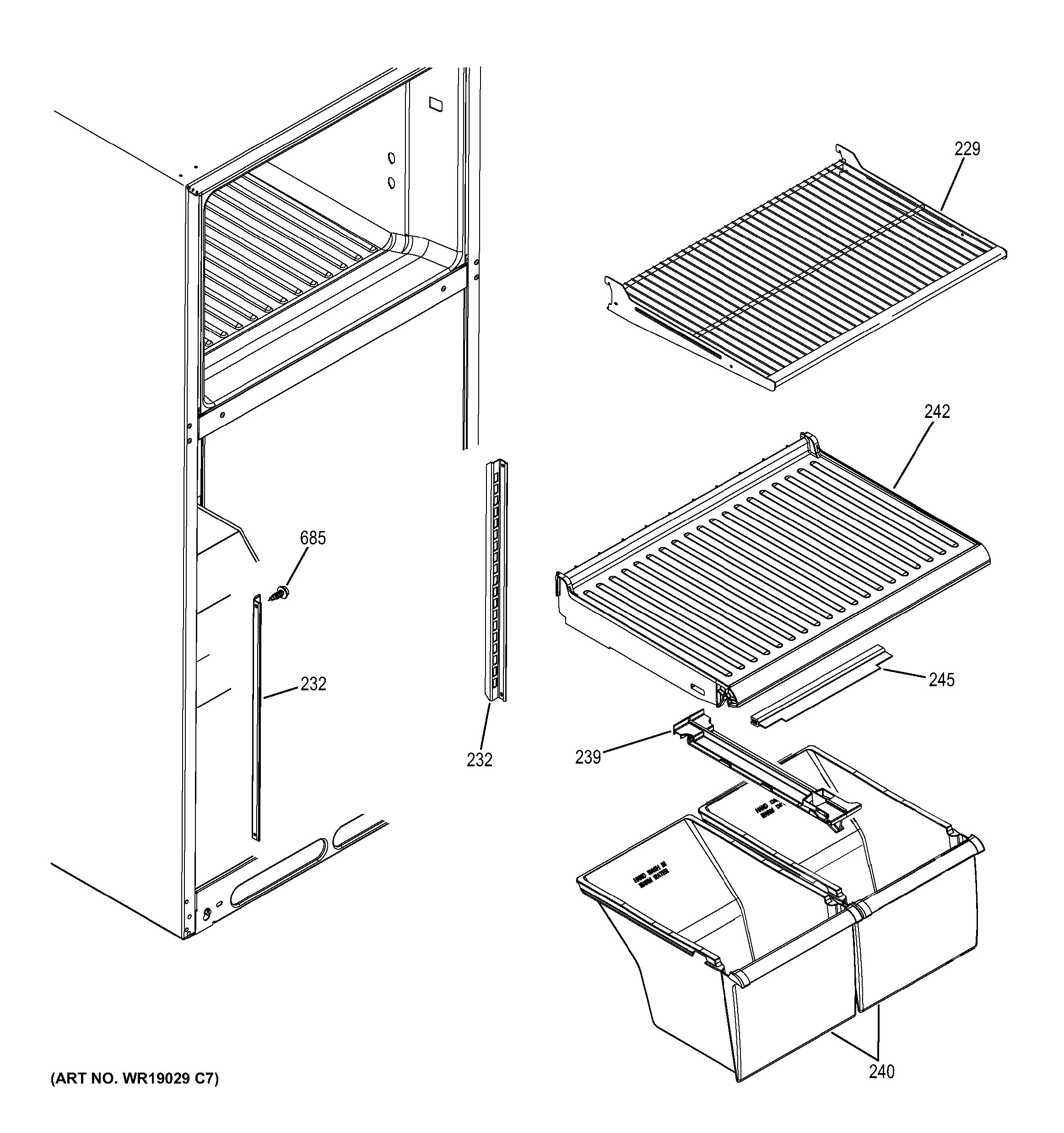 Fresh food shelves