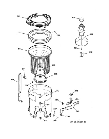 Tub, basket & agitator