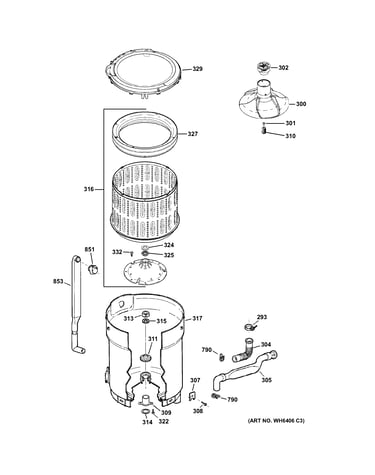 Tub, basket & agitator
