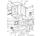 GE DSKP333EC2WW backsplash, cabinet & front panel diagram