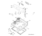 GE JB255DJ1BB control panel & cooktop diagram