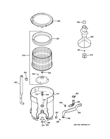 Tub, basket & agitator