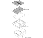 GE GTS16DTHERBB fresh food shelves diagram