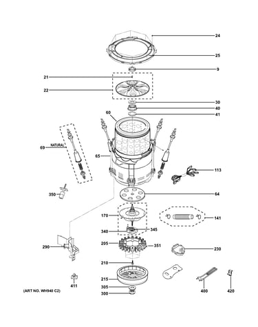 Tub & motor