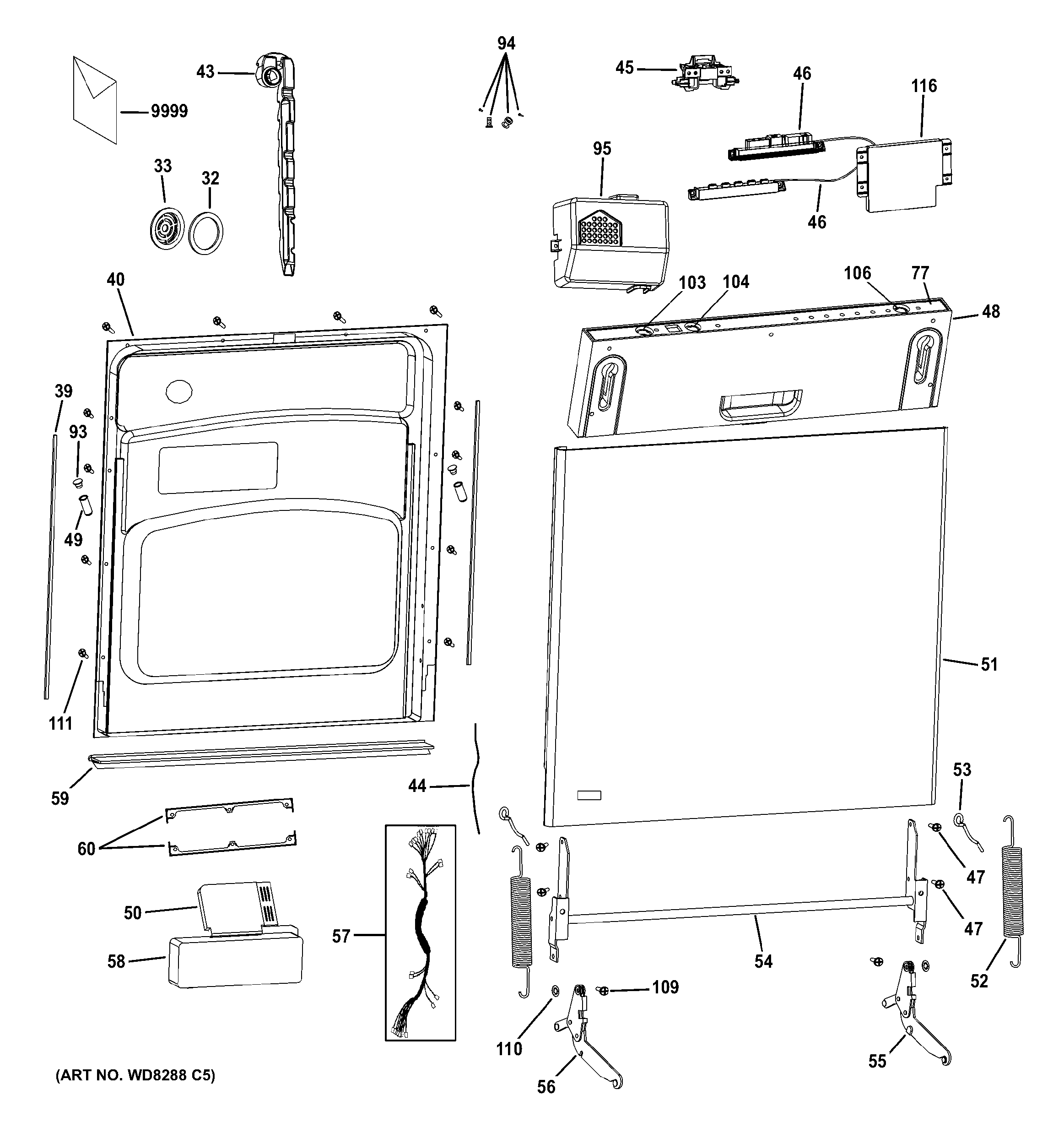 Escutcheon & door assembly