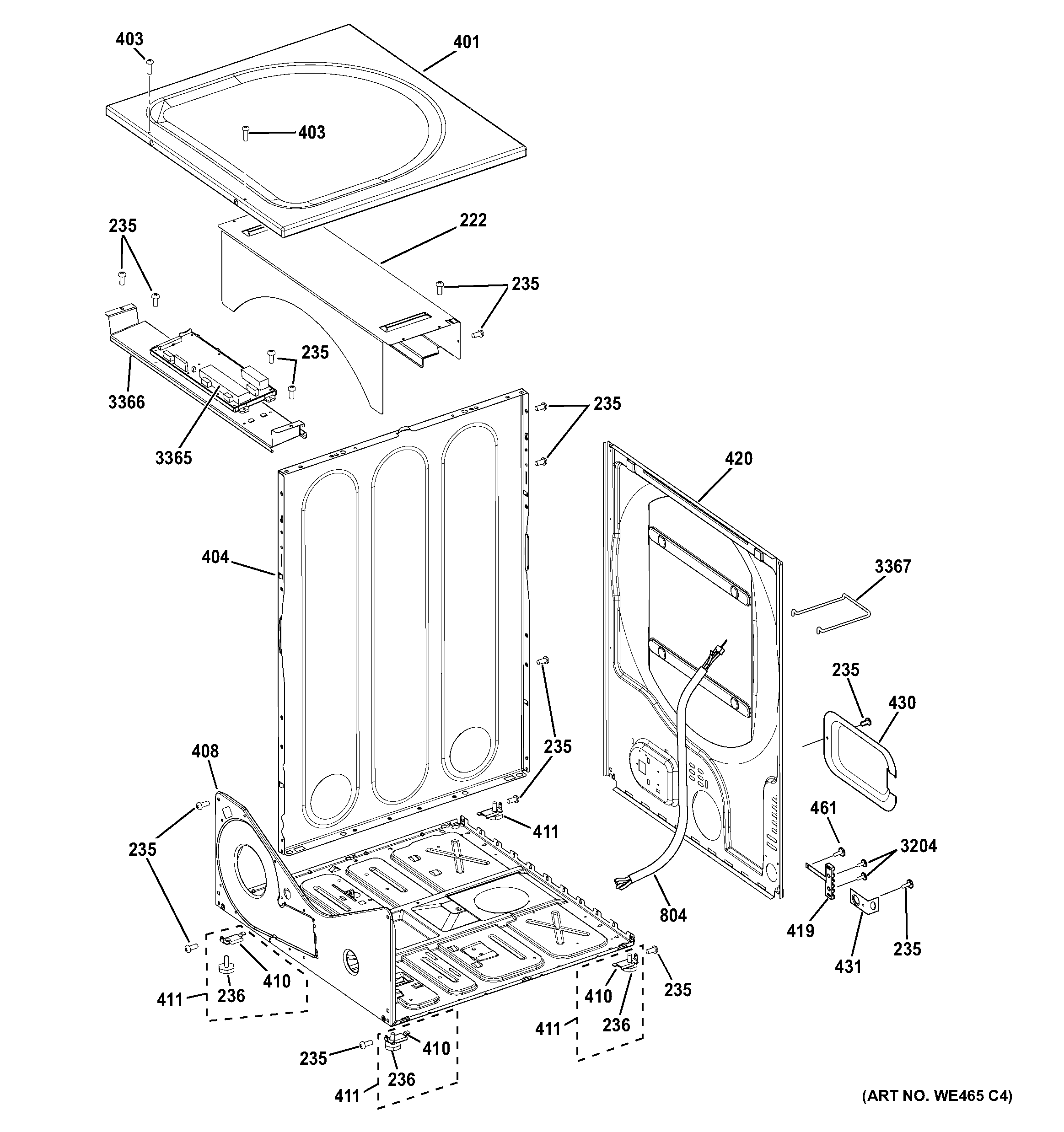 Cabinet & top panel