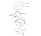 GE GTS18GTHFRWW fresh food shelves diagram