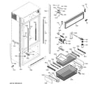 GE ZIC360NXBRH freezer section, trim & components diagram