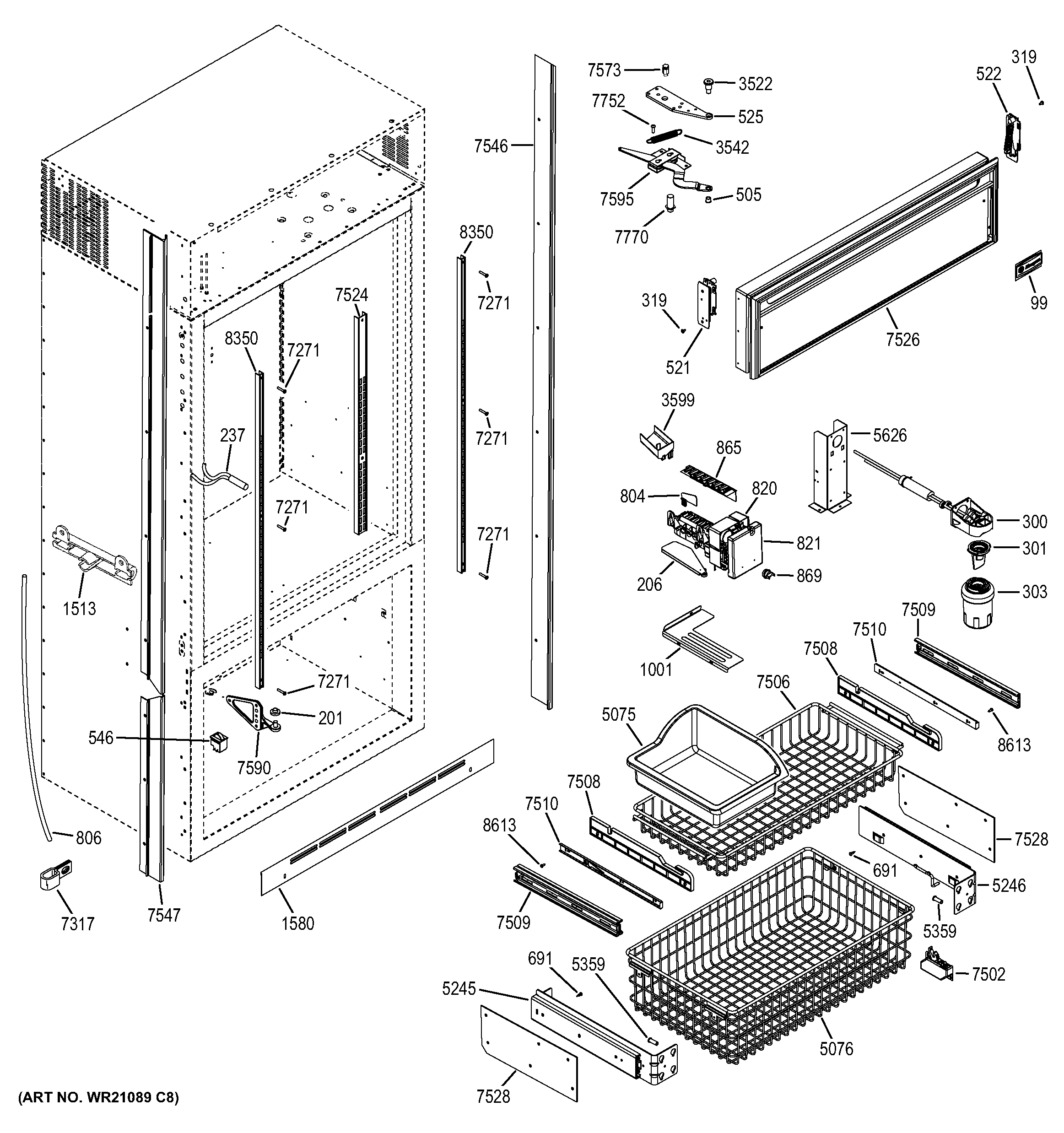 Freezer section, trim & components