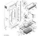 GE ZICP360NXBLH freezer section, trim & components diagram