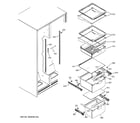 GE GSH25JSXNSS fresh food shelves diagram