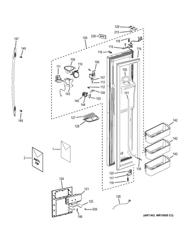 Freezer door