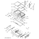 GE PYE22PSHFSS fresh food shelves diagram