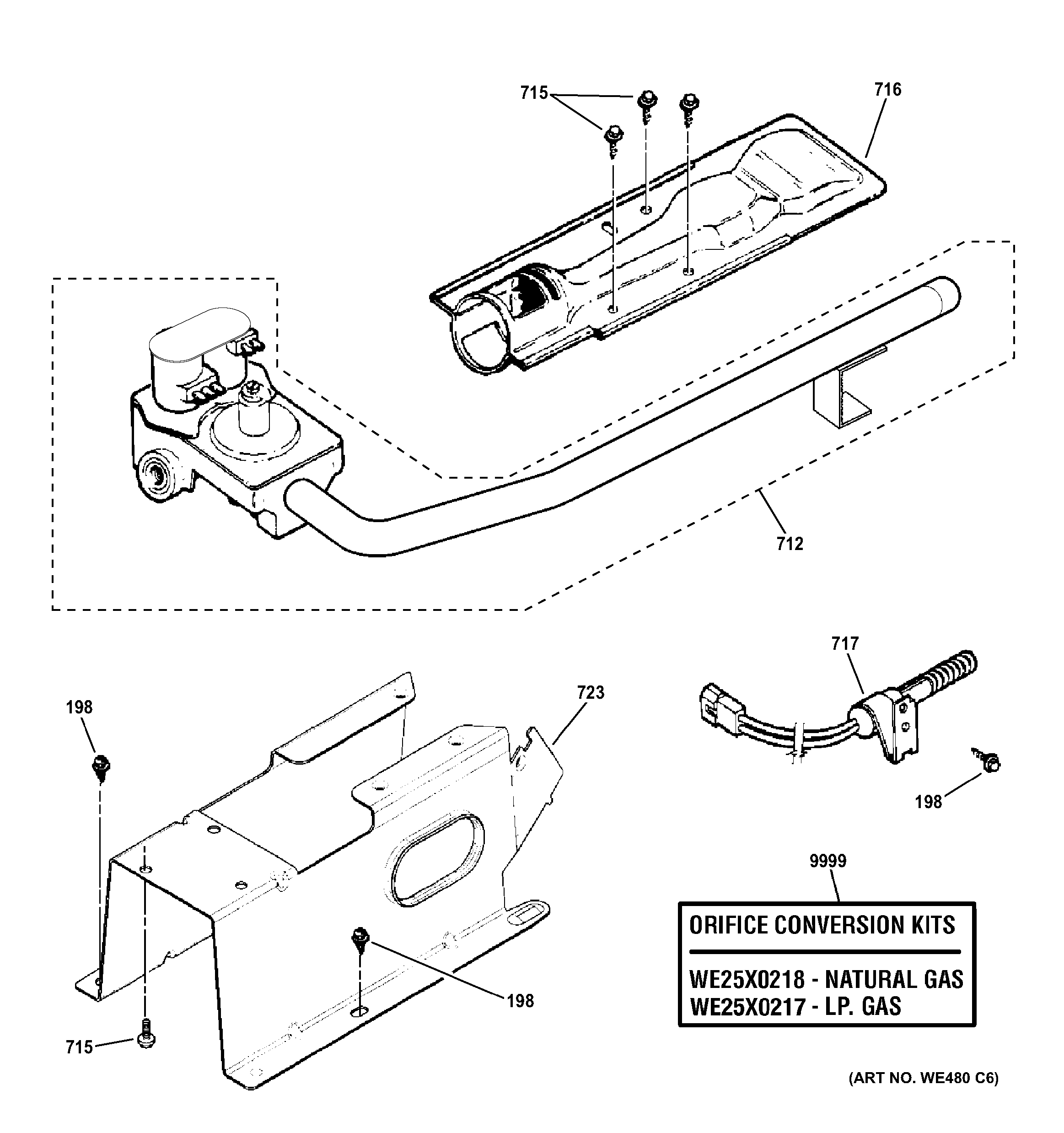 Gas valve & burner assembly