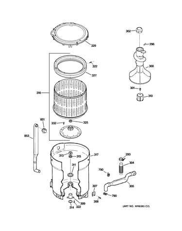 Tub, basket & agitator