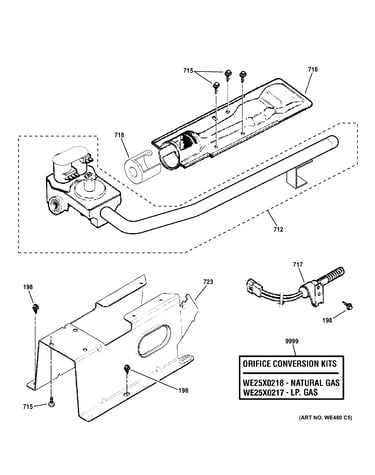 Gas valve & burner assembly