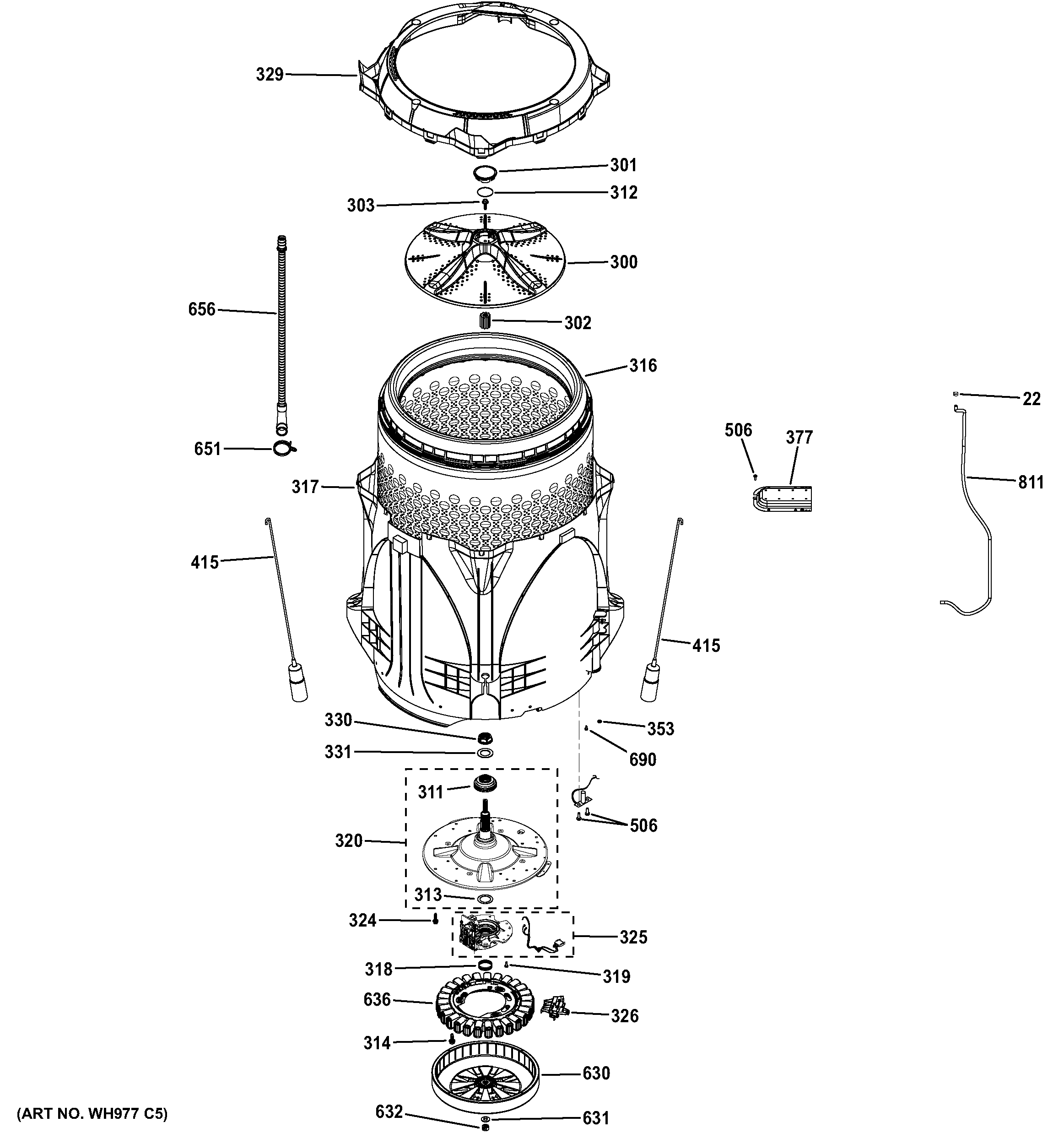 Tub & motor