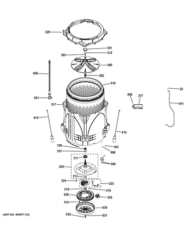 Tub & motor