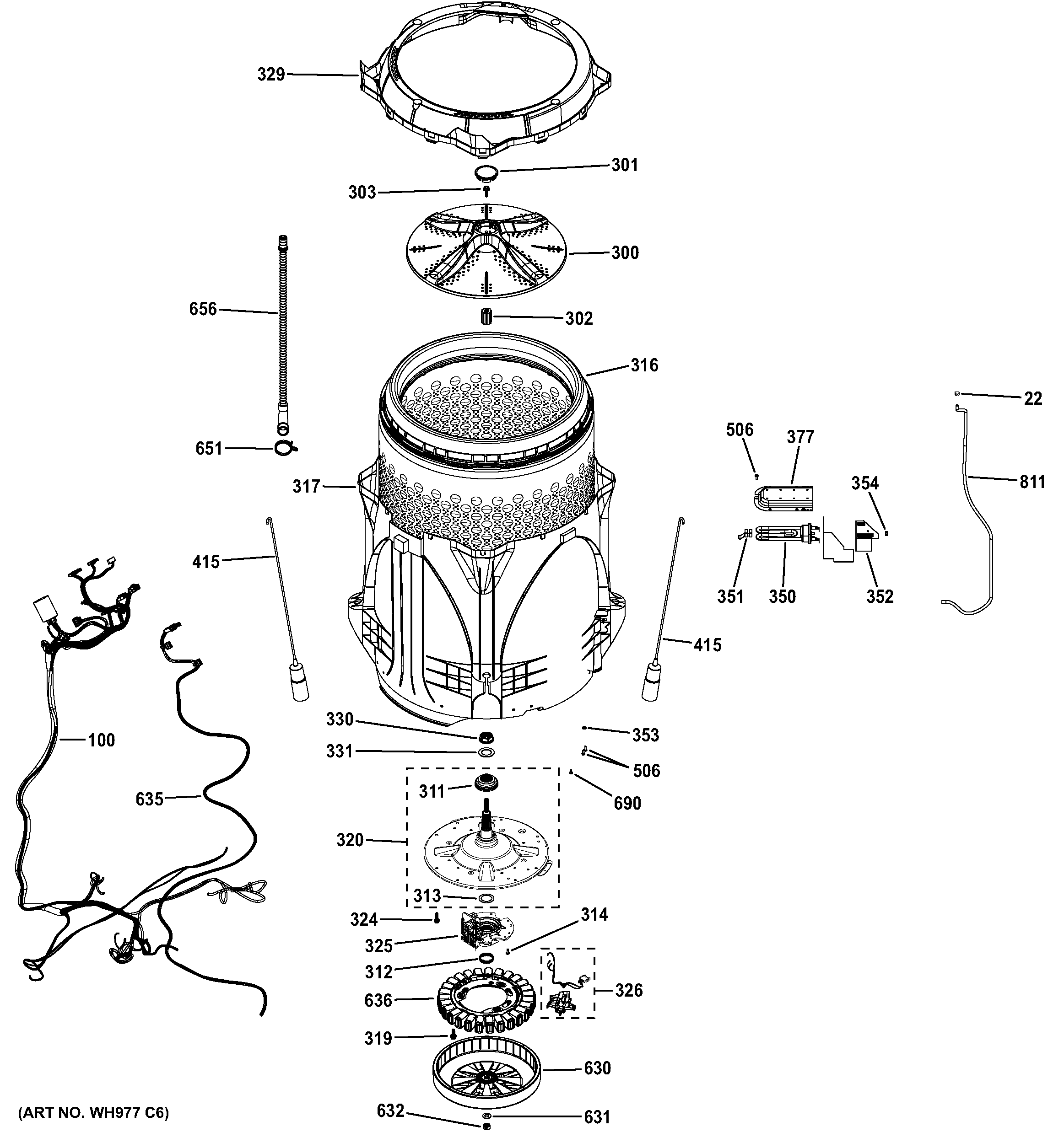Tub & motor