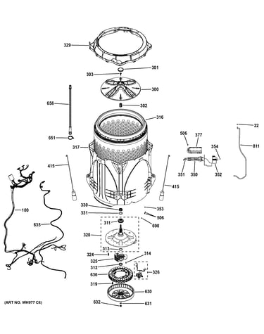 Tub & motor