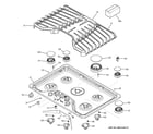 GE PGP953SET4SS control panel & cooktop diagram