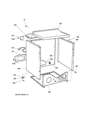 Cabinet & top panel