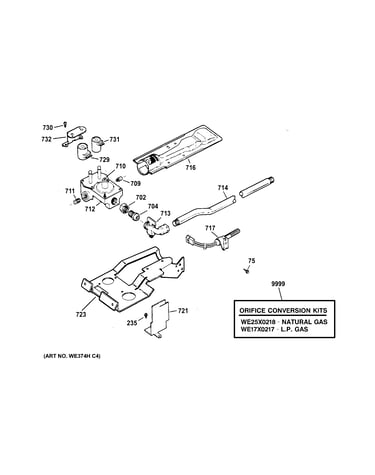 Gas valve & burner assembly