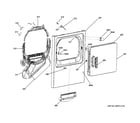 GE GTDX180ED6WW front panel & door diagram