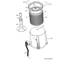 GE GTUP240EM5WW tub, basket & agitator diagram