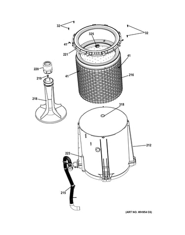 Tub, basket & agitator