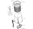 GE GTUP240GM0WW tub, basket & agitator diagram