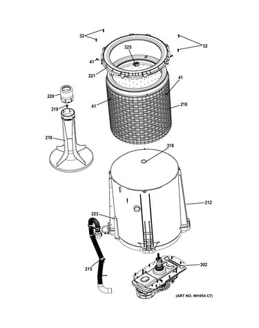 Tub, basket & agitator