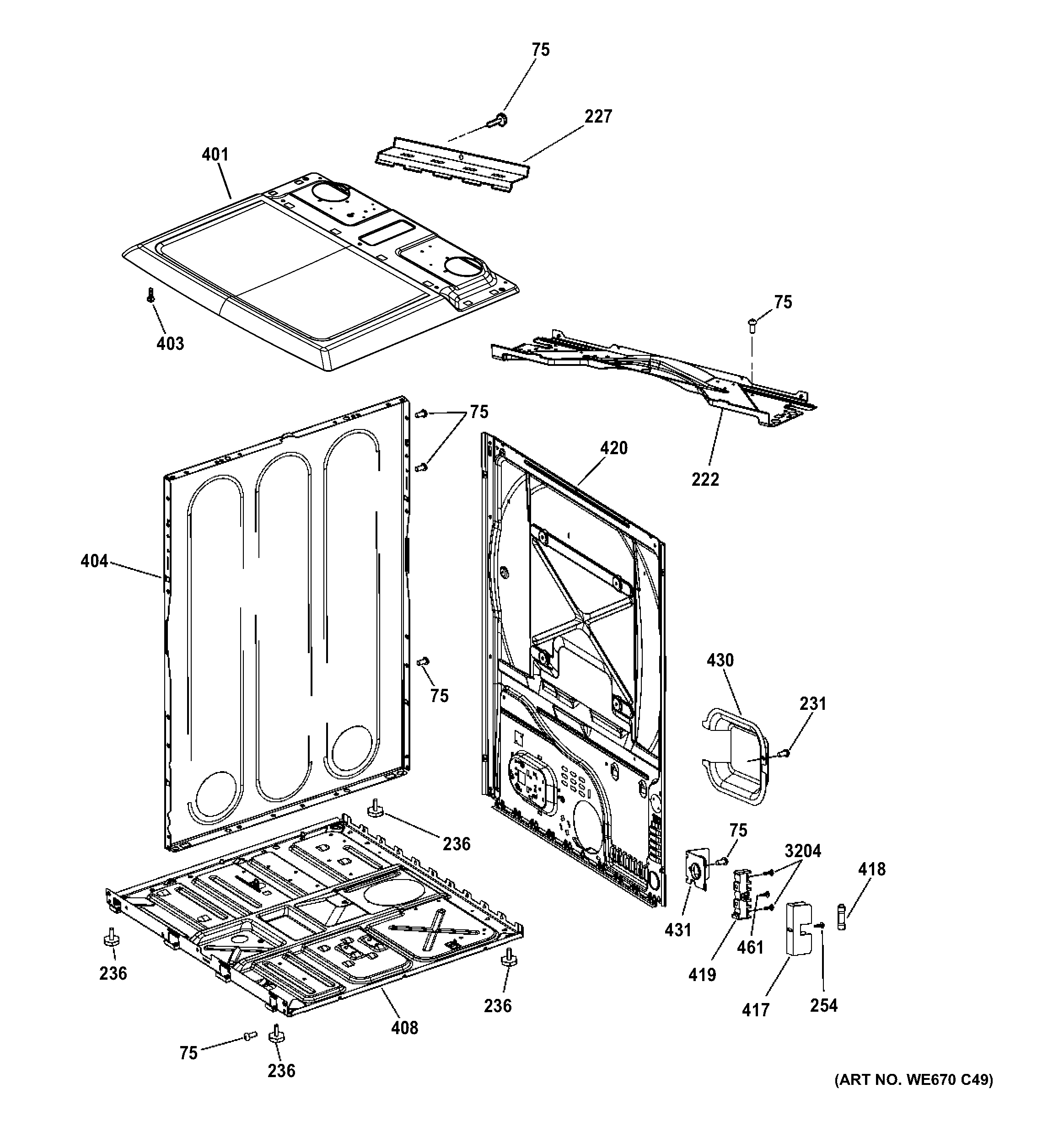Cabinet & top panel
