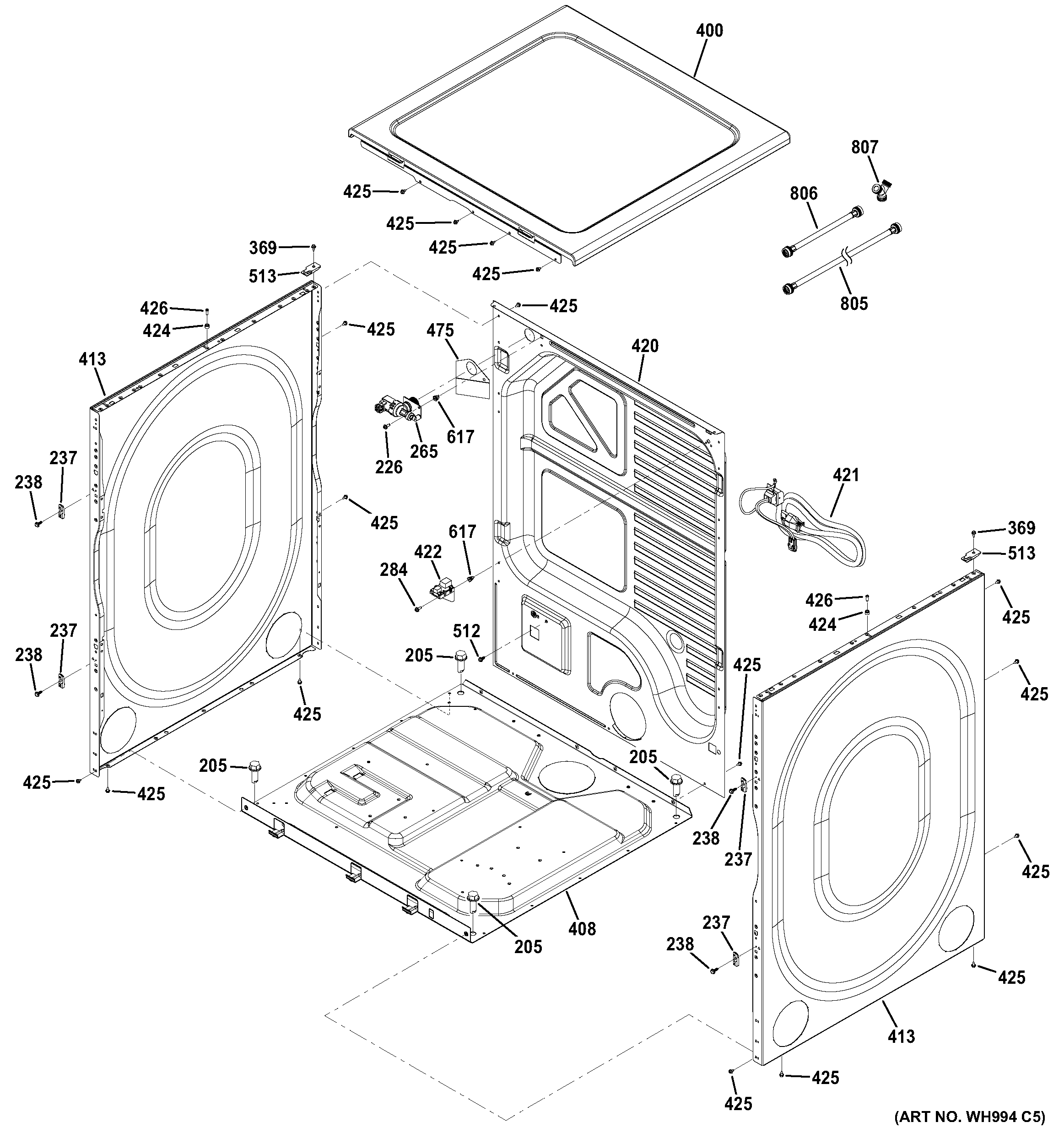 Cabinet & top panel