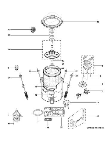 Tub & motor