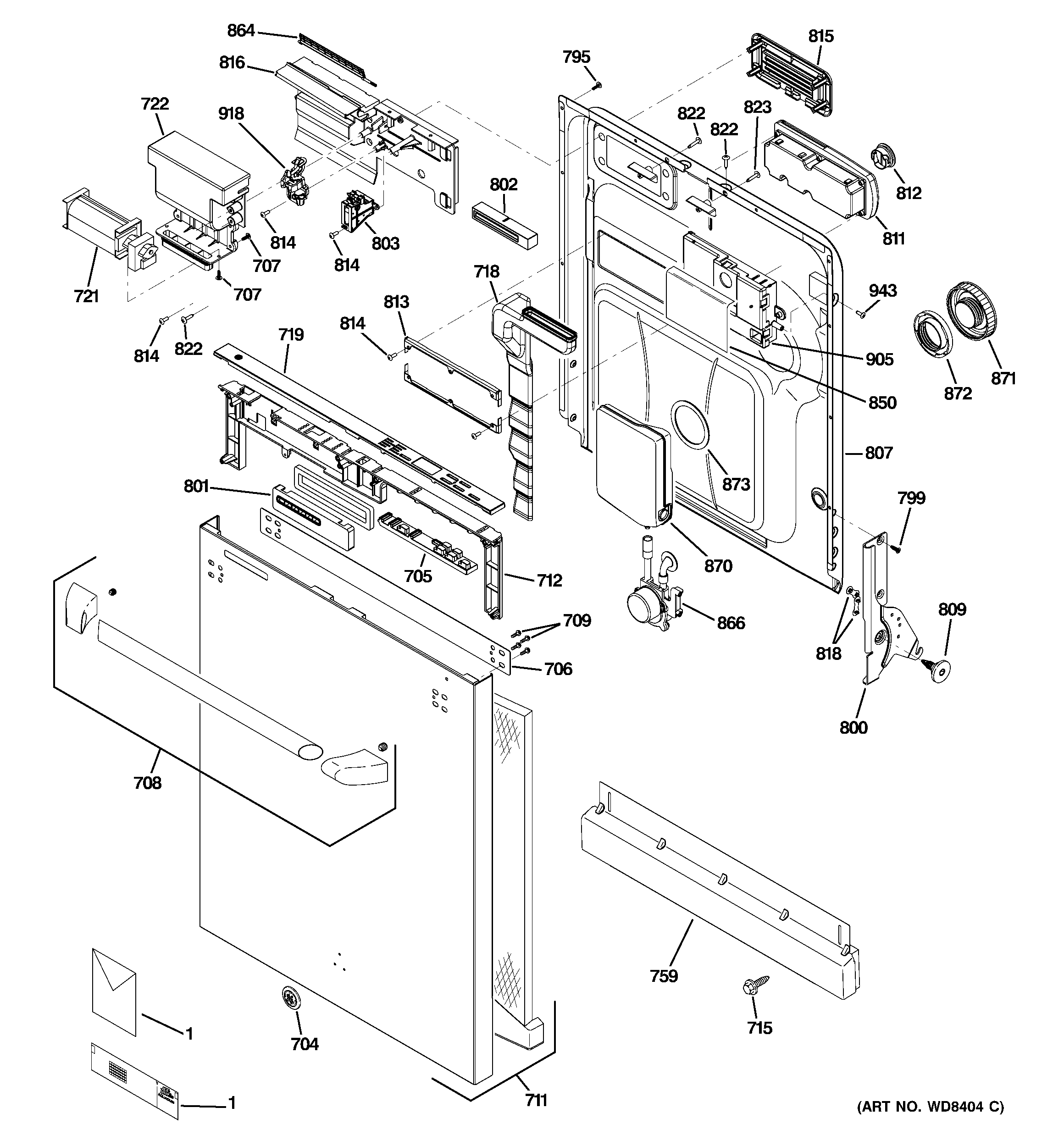 Escutcheon & door assembly