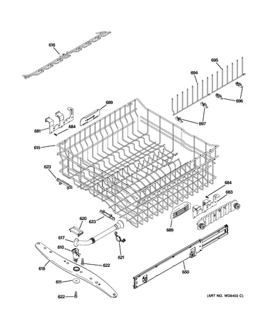 Upper rack assembly