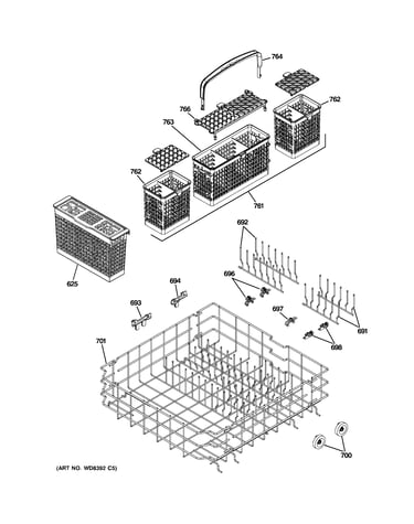 Lower rack assembly