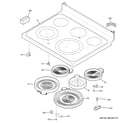 GE JB650EF5ES cooktop diagram