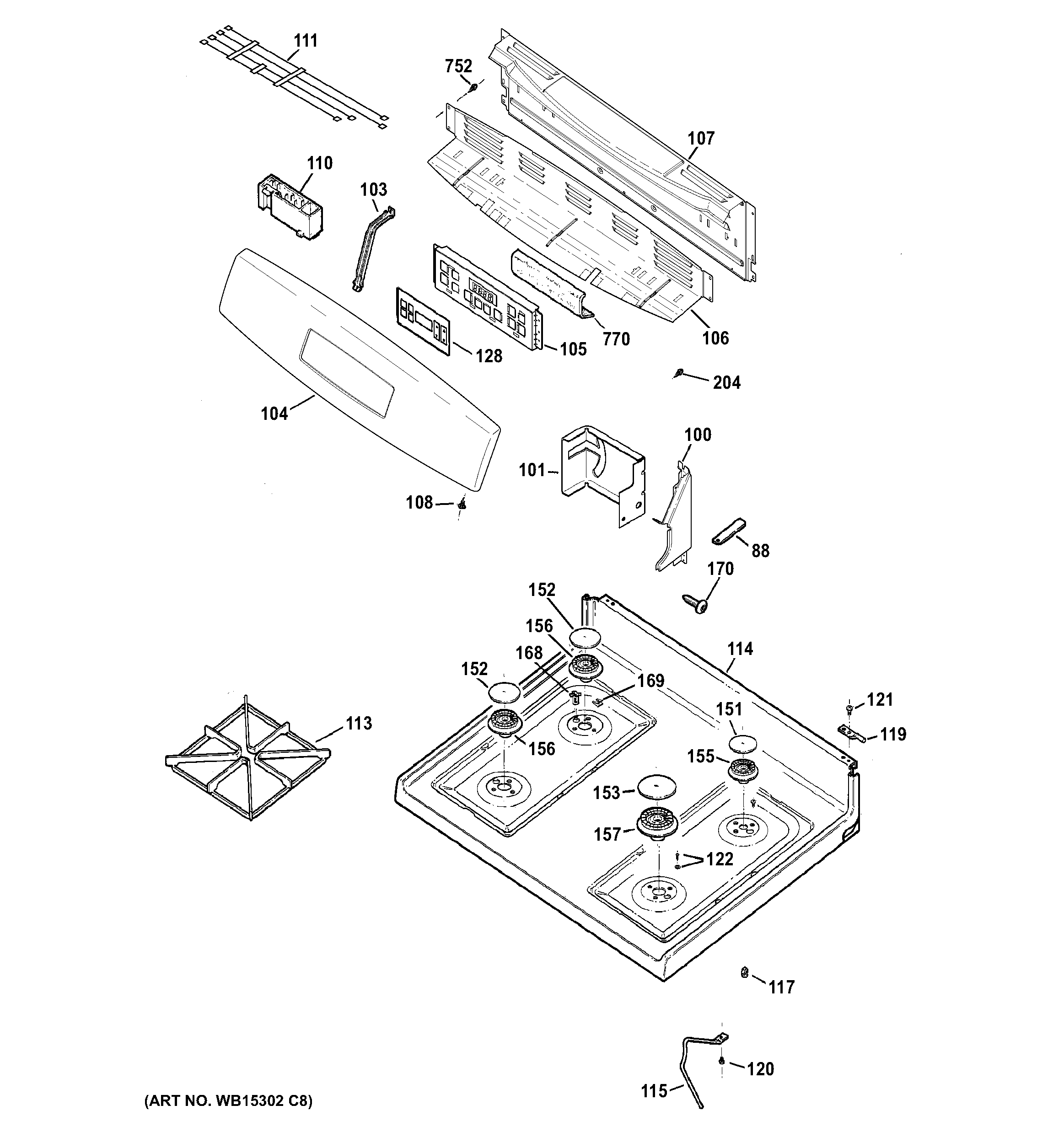 CONTROL PANEL & COOKTOP