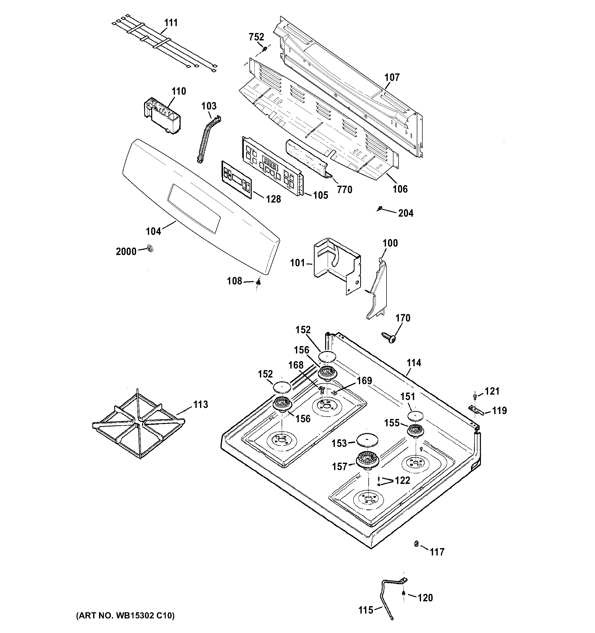 Control panel & cooktop